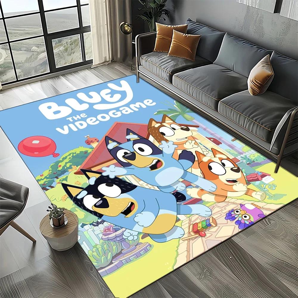2025 New Style Bluey Family Cartoon Dog Carpet Rug for Living Room Bedroom Home Sofa Decoration,Kids Play Non-slip Floor Mat