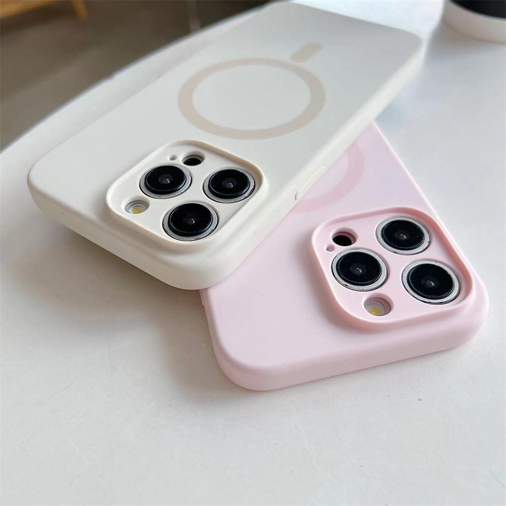 Fashion Bright Fluorescent Liquid Silicone Magnetic For Magsafe Case For iPhone 16 15 14 13 Pro Max Plus Wireless Charge Cover