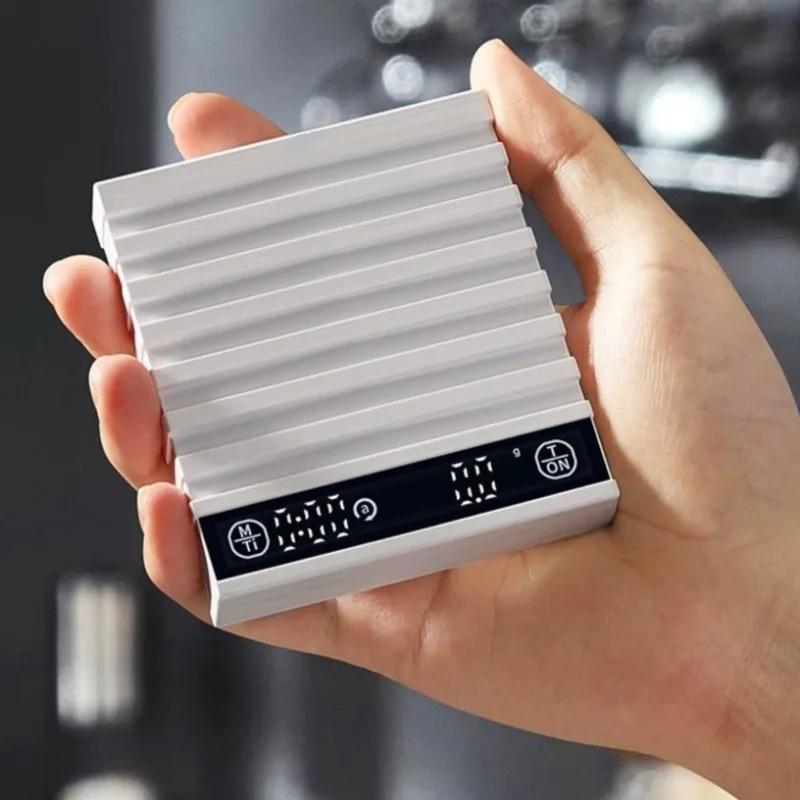 Smart Mini Coffee Scale Portable Electronic USB Scale with LED Display for Coffee Tea Measuring Household Commercial Kitchen Use