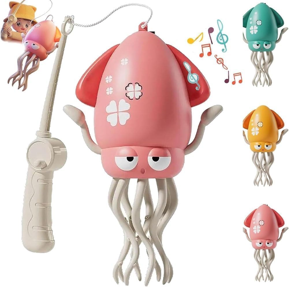 Dancing Squid Toy Baby Toy Moving Educational Toy with Music LED Lights Automatic Obstacle Avoidance USB Rechargeable Birthday Gift for Kids Attracts
