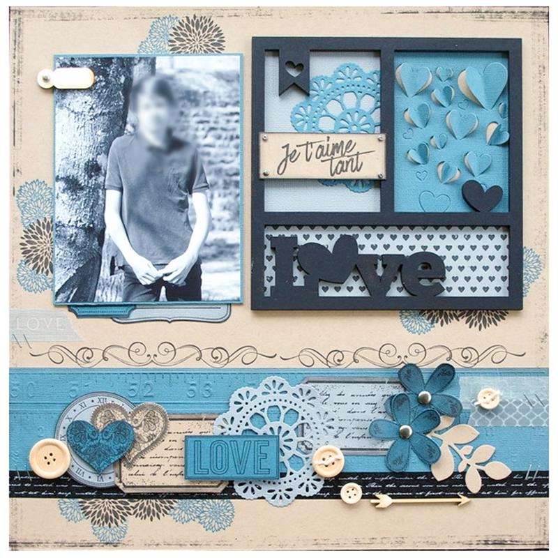 Fold Love Heart Dies Scrapbooking Metal Cutting Craft Die Cuts Home Decorations Emboss Stencil