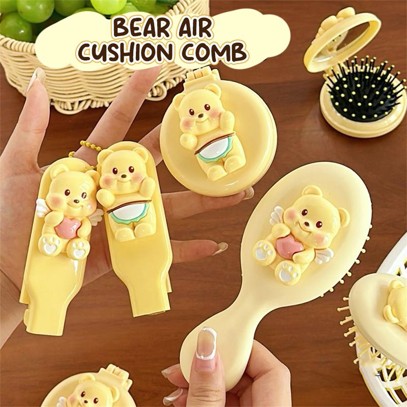 Cute Butter Bear Foldable Head Massage Combs Cartoon Portable Airbag Hair Comb Hair Brush Folding Massage Comb Styling Tools