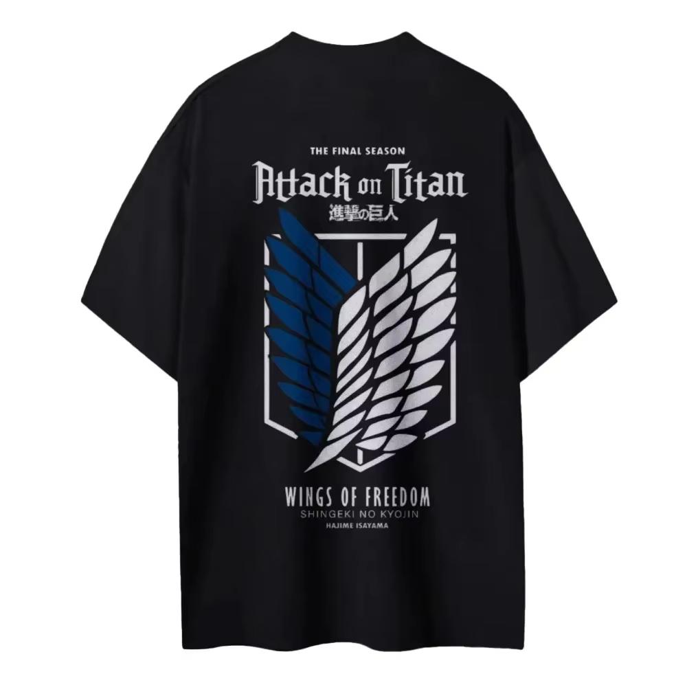 Attack on Titan Wings of Freedom Printed T-shirt Men's and Women's T-shirt Men's Top Sports T-shirt Men's T-shirt Summer Tee New