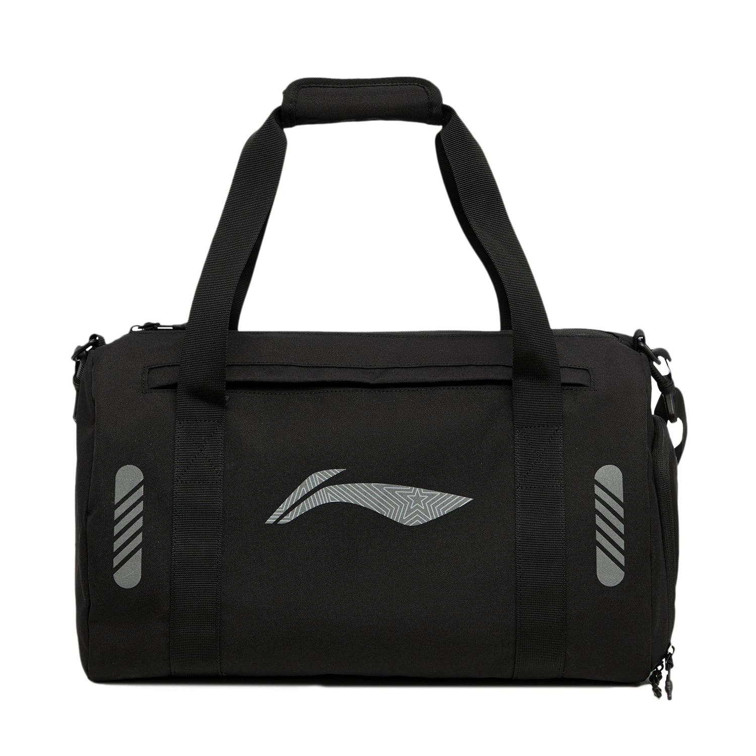 

New LiNing Polyester Portable One Shoulder Crossbody Gym Bag Large Unisex Black ABLU013-3 42.9*24.9*24.9CM