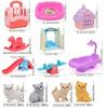 Cute Dog/Bear Pet Basket Family Toys, Dog Cage and Scene Playing Toys, Doll Play House Set - Imaginative Pretend Play Experience