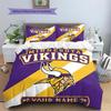 Benutzerdefinierter Name Minnesota Vikings 3 Muster Bettwäsche Steppdecke Set Heimdekoration Geschenk (1 Bettbezug + 2 Kissenbezüge (ohne Füllung))