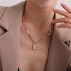 Women Fashion Lock Pendant Choker Necklace Geometric Chain Necklace Girls Jewelry Accessories Gift