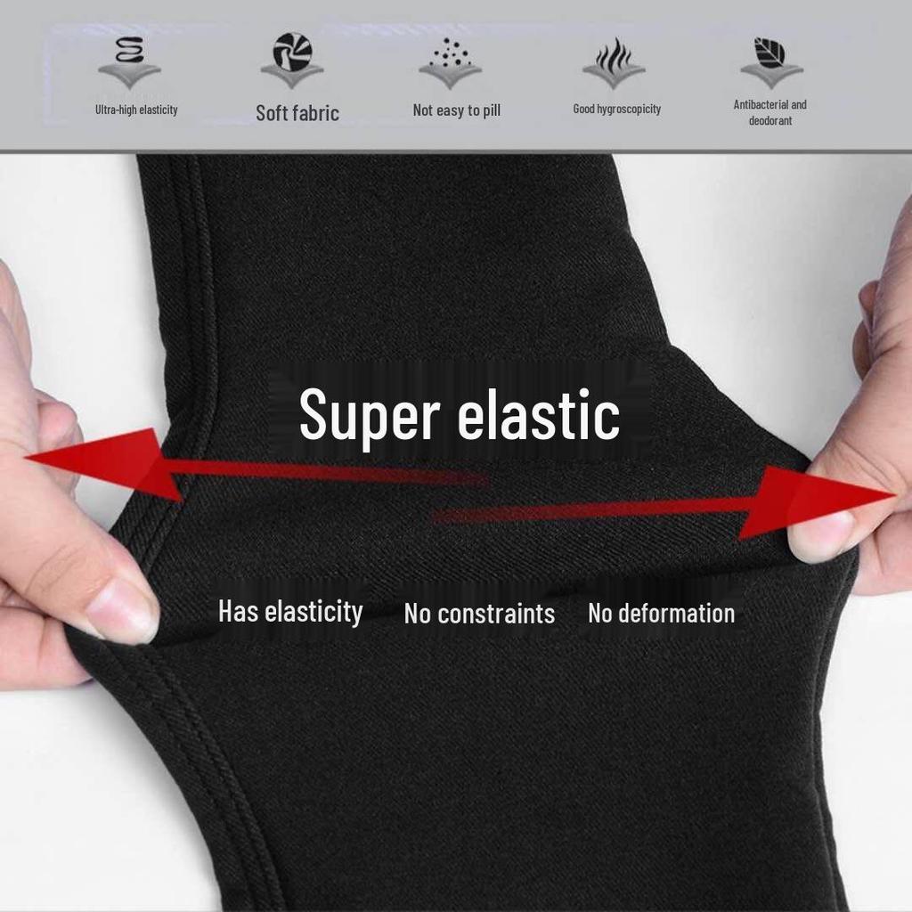 Plus Size Fleece-Lined High Waist Black Leggings for Women - Slimming, Elastic, Skinny Long Pants for Autumn/Winter