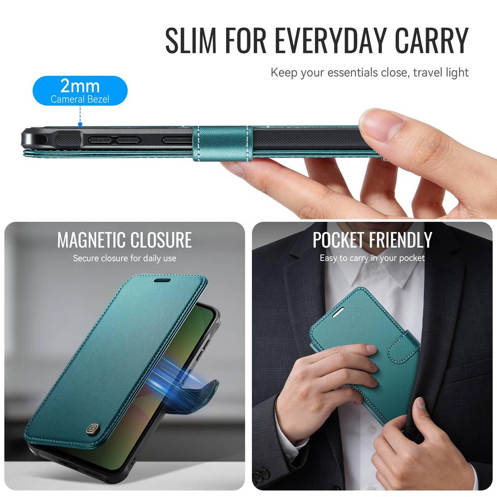 For Samsung Galaxy A36 A37 A56 A57 5G Case Wallet Compatible with Magnetic, Slim PU Leather Flip RFID Blocking Card Holder Stand
