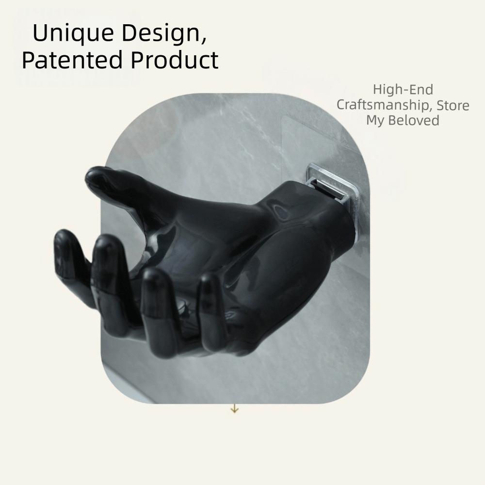 Multi-function Easy To Install Wall Mounted Storage Rack Creative Sturdy Hand Shape Hook Seamless Bathroom Shelf Door