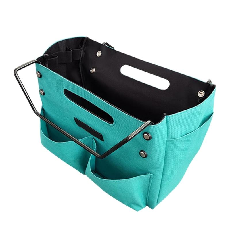 Portable Nylon Tool Bag With 5 Side Pockets Folding Tool Pouches For Easy Organization And Durability Construction
