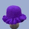 Colorful Crochet Ruffle Bucket Hat Warm Stretch Knit Hat New Year Celebration Women'S Fashion Handmade Beanie Hat Tool Tentacle