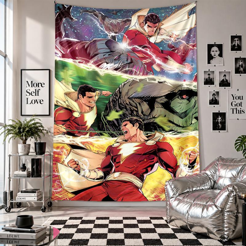 Wall TapestryShazam Art Hanging Cloth Decorative Background Cover for Room Decoration