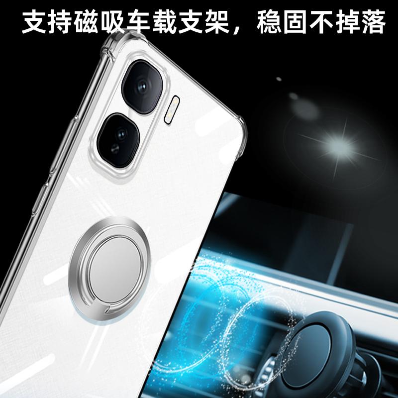 Para POCO X7 Pro X 7 Funda Soporte de Anillo Magnético Cubierta para Xiaomi POCOX7pro Redmi Turbo 4 Note 14 Pro Plus Note14 Fundas Blandas de Silicona Transparente a Prueba de Golpes