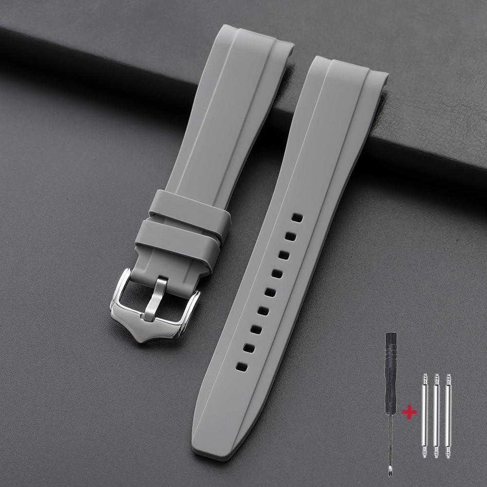 Hochwertiges gebogenes Ende 20mm 22mm Kautschukarmband Silikon Uhrenarmband für Omega Moonswatch Armband für Swatch Wasserdichtes Armband