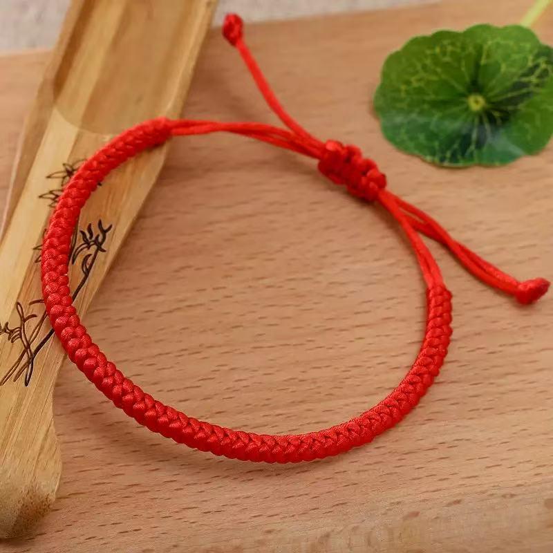 Handmade Zodiac Year of the Horse Red String Bracelet - Ethnic Style Woven Thread for Men & Women