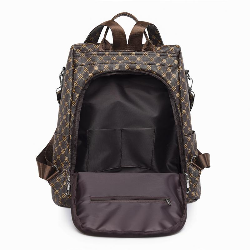 Damen-Reiserucksack, weicher Leder-Druck-Rucksack