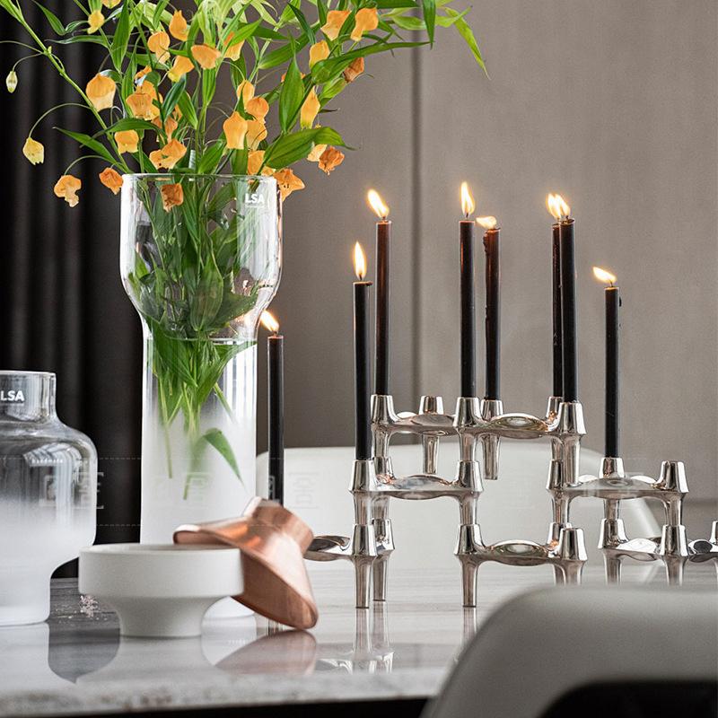 Creative 3-Leg Candle Holder Light Luxury Alloy Candelabra for Hotel, Party, Dinner & Western Restaurant Table Decor