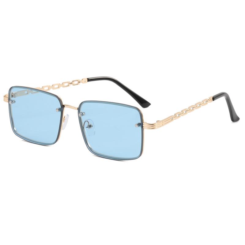 New Style Rimless Sunglasses For Men Square Shape Chain Leg Outdoor Sun Glasses Travelling Hiking Female Sun Glass