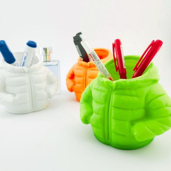 Down Jacket-Shaped Pen Holder Creative Desk Organizer for Makeup Brushes And Stationery Creative Unique School Supplies