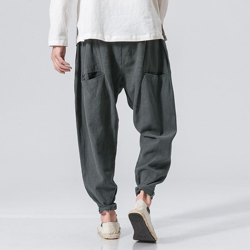 Cotton and Linen Casual Pants, Autumn Chinese-style Men's Loose Tight-fitting Pants, Linen Pants, Long Pants, Low-end Skinny Pants