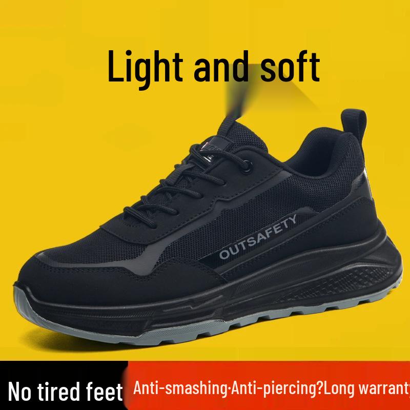 Men's Summer Steel Toe Safety Shoes - Breathable, Anti-Smash, Puncture-Resistant Work Boots for Construction Sites