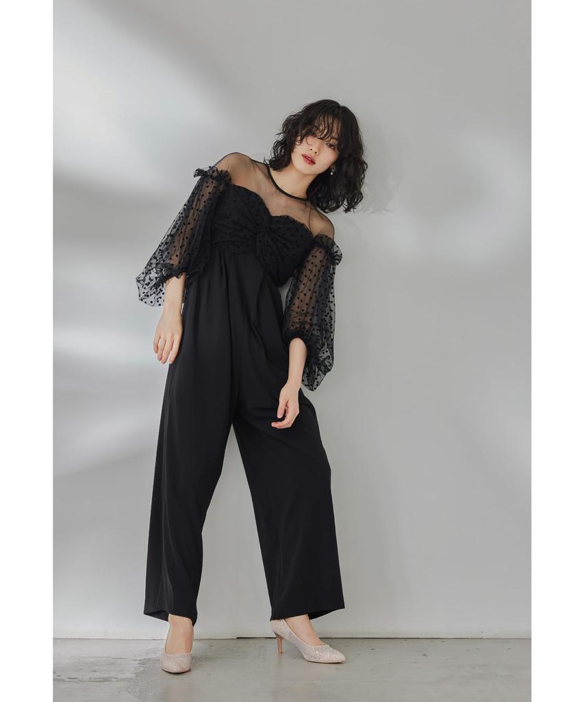 Gepunktete Hose Party Tüll S [niana] Kleid, Kleid, Hochzeit, All-in-One, Schwarz,