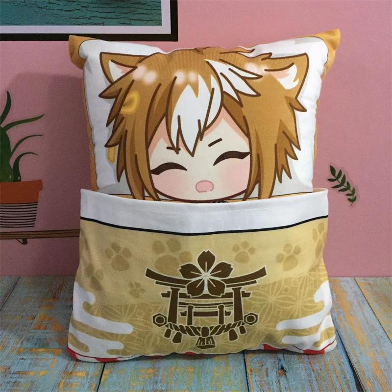 36cm Genshin Impact Quadratisches Kissen Kamisato Ayato Kazuha Shikanoin Heizou Yae Miko Spiel Anime Schlafendes Stofftier Kissen Puppe Spielzeug