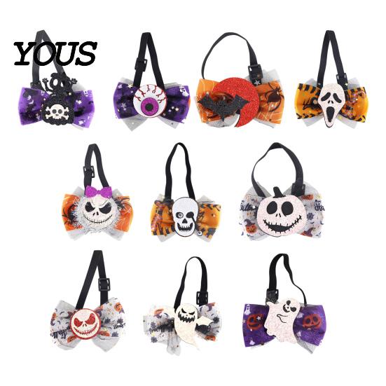 Decorative Bows for Potted Plants Halloween Goose Bow Tie, Porch Statue Accessories, Spooky Skull Ghost Petite Party Ornament Tie Lawn Statue, Outdoor