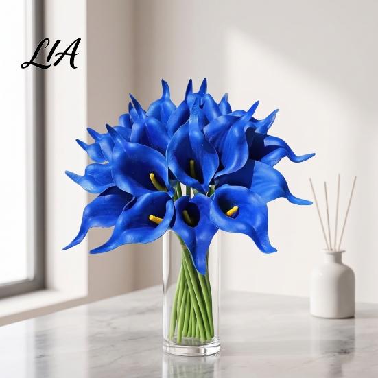 Lifelike PU Orchid Stems 5Pcs Artificial Calla Lilies, Elegant Faux Lily Flowers, Fake Maintenance Free Table Decorations Flower Bouquet