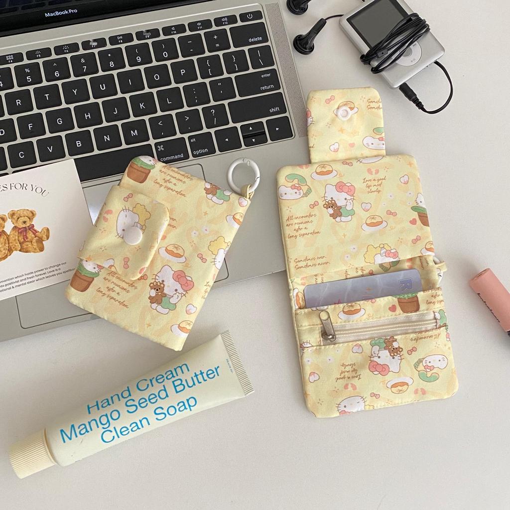 Korean Floral Daisy Multi-Layer Coin Purse & Canvas Bag