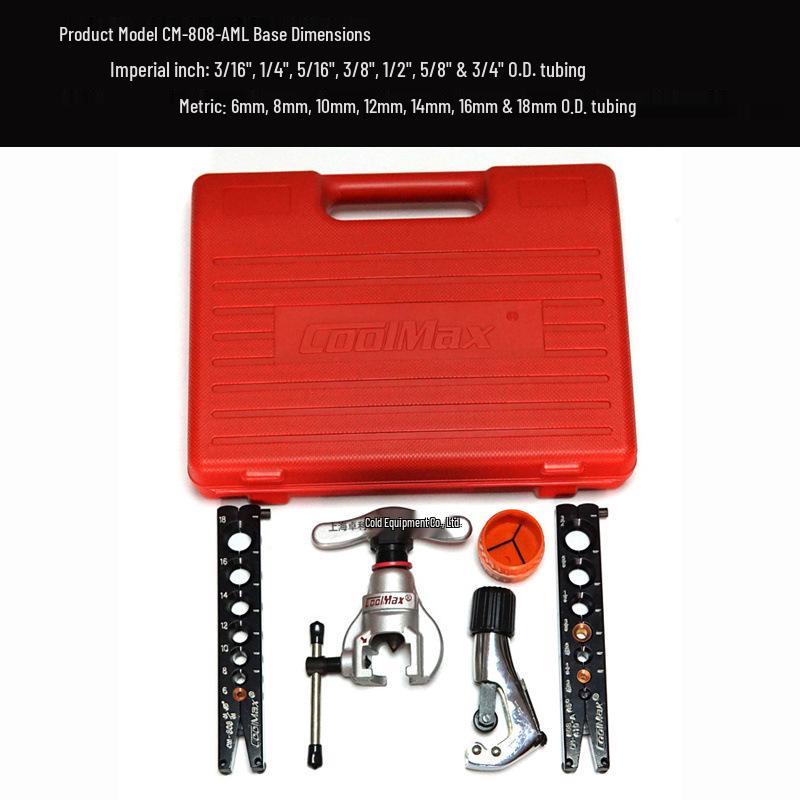CoolMax CM-808-AML-R410 45° Eccentric Flare Tool for Metric & Imperial Sizes