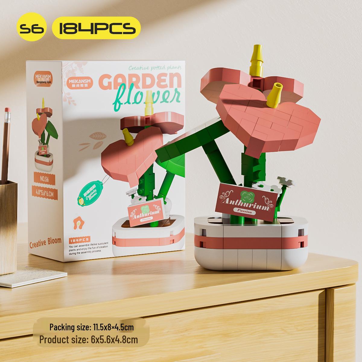 Сохраненные цветы подсолнуха из строительных блоков - Совместимые с Lego, Образовательные подарки-украшения