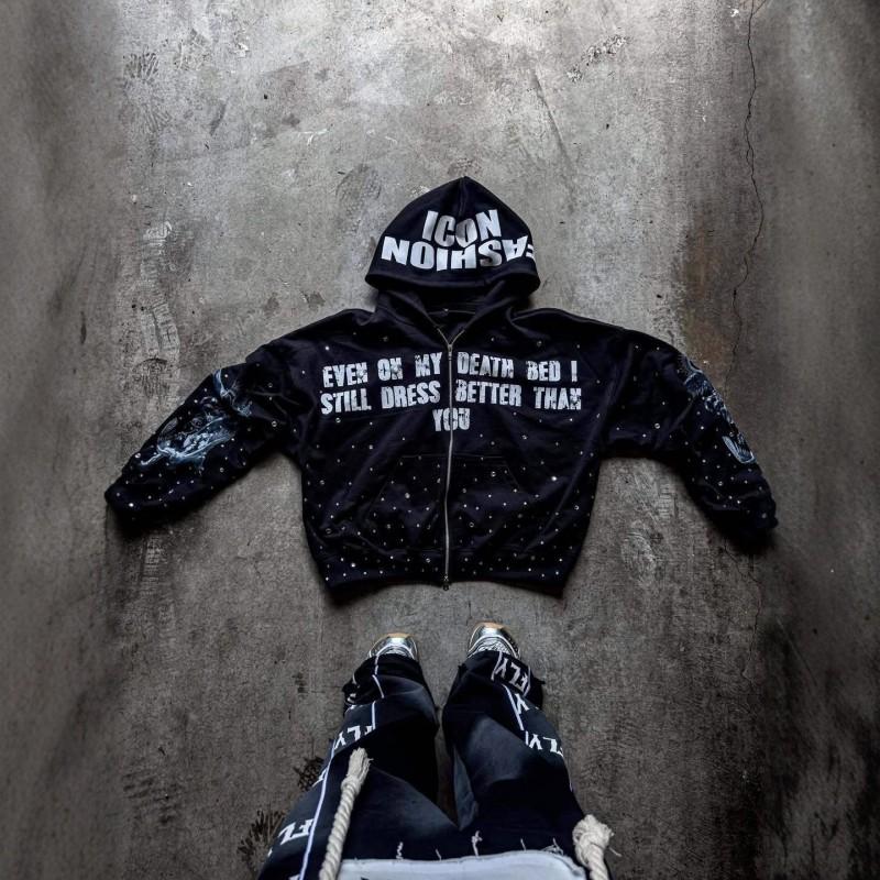 Designer American Print Hoodie Unisex Streetwear Loose Fit High Street Trendy