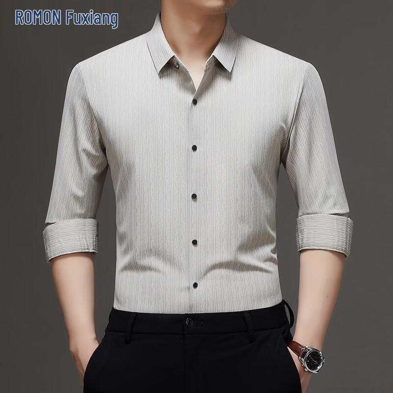 ROMON Men s Casual Long-Sleeve Shirt 58