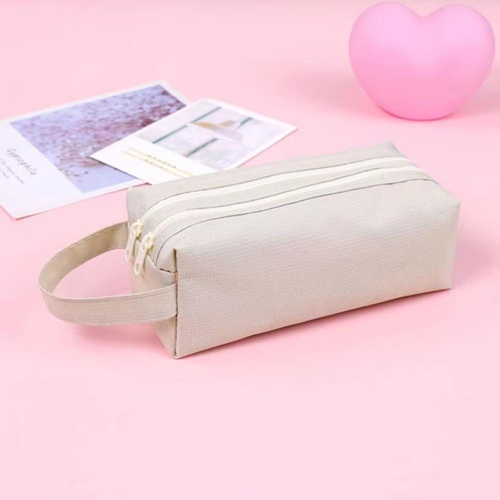 Double Zippers Pencil Pouch Waterproof Stationery Case Durable Pencil Case