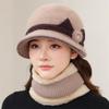 Hat female autumn and winter versatile foreign style in the elderly velvet cycling windproof cold winter warm mother wool hat