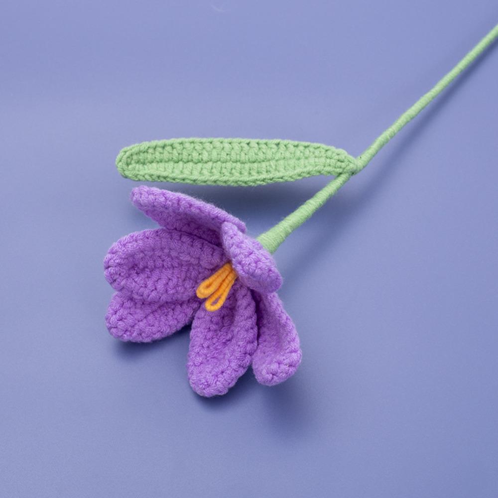 Handcrafted Crochet Crochet Flower Handmade Simulation Artificial Tulip Tulip Yarn  Mother's Day