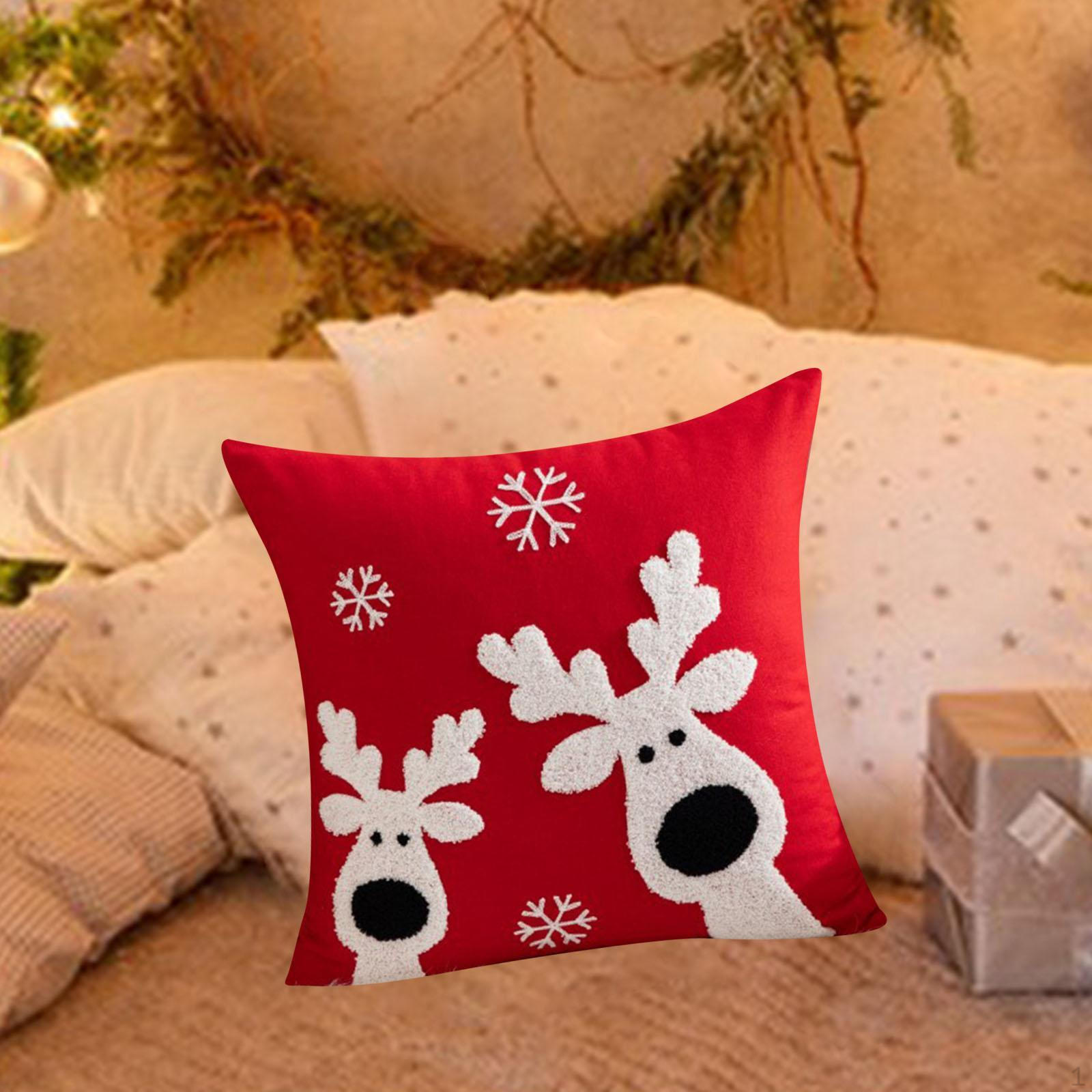 

Рождественская наволочка 18x18 дюймов на молнии наволочка вышитый декор чехол для Elk Head