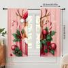 2pcs,2D Plane Printing Popular Curtain Panels Christmas Corgi Gift Festive Dog (4) Versatile Polyester Fabric (without Rod) All