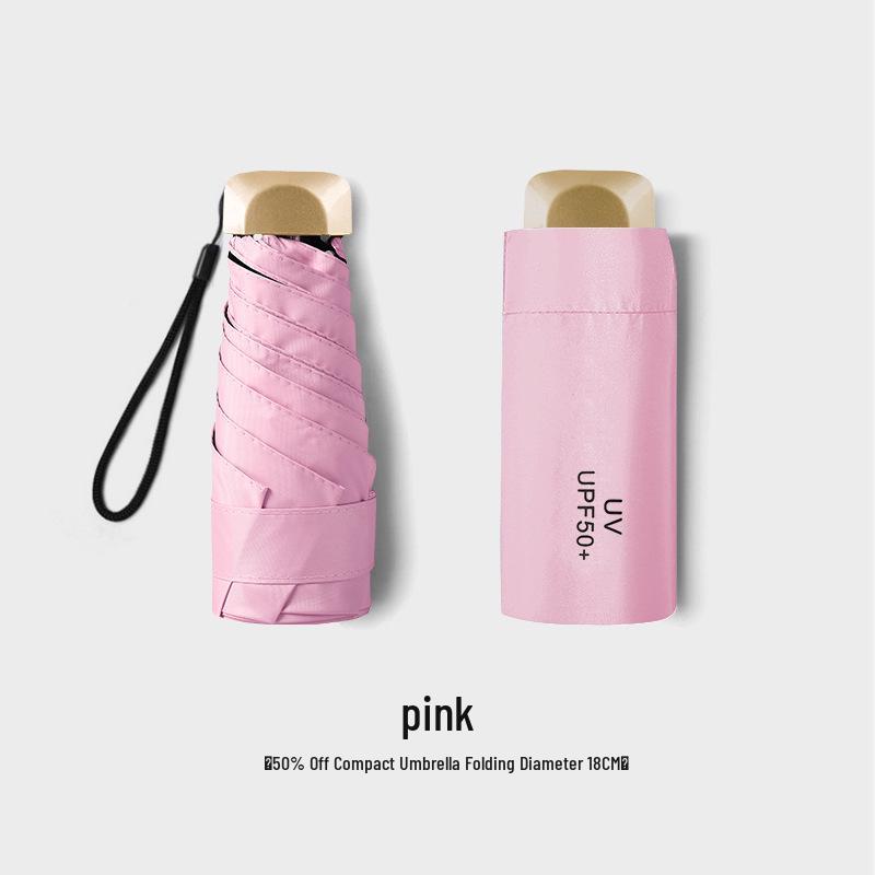 50% Off: Ultra-Light Mini Capsule Umbrella - 6 Ribs, UV Protection, for Sunny & Rainy Days, Women's Pocket Size