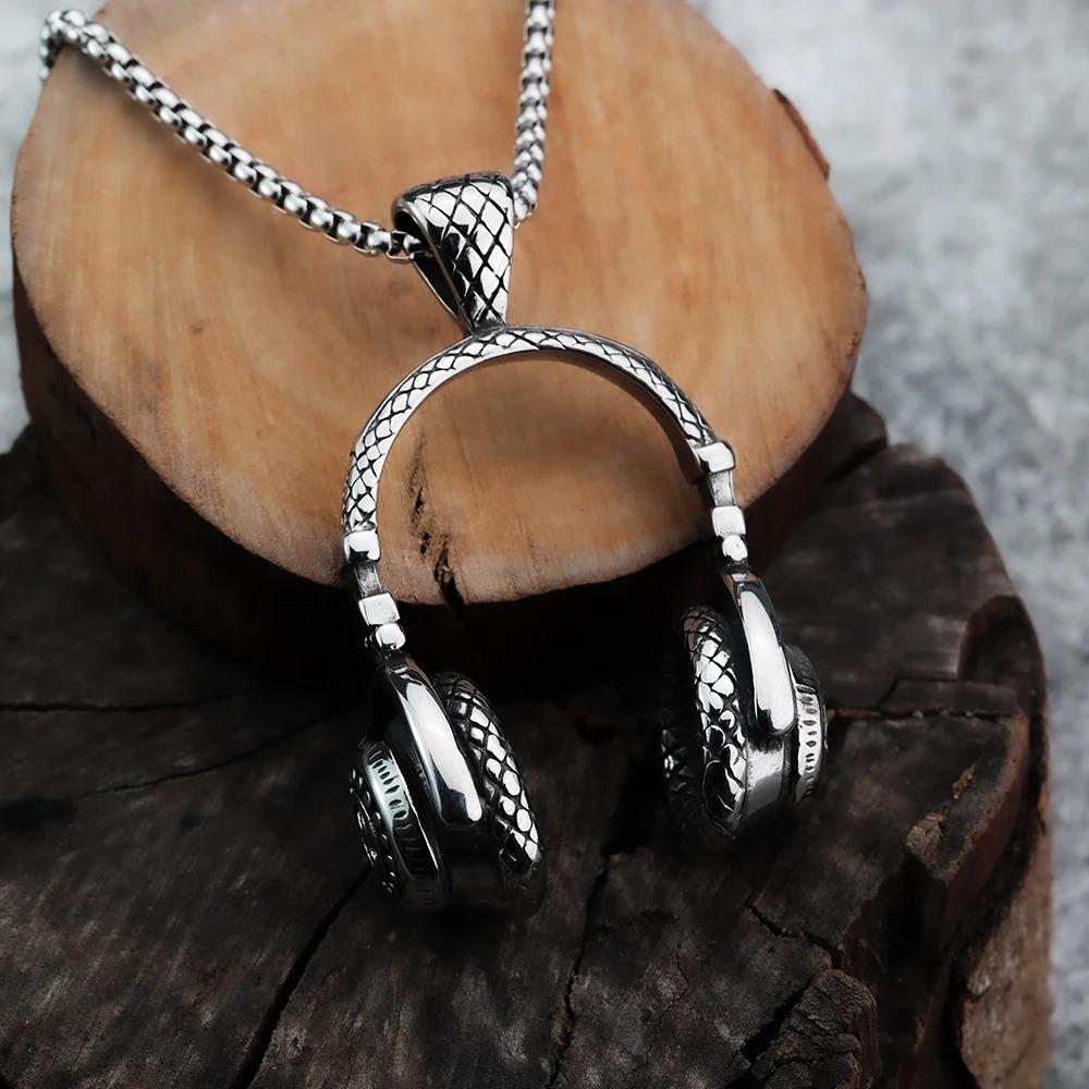 

Европейские и американские модные наушники Рок-стиль Хип-хоп Мода Мужская подвеска-ожерелье Цепочка из нержавеющей стали Циркон