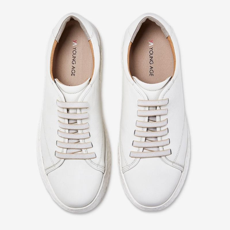 Young Age Men Goat Leather Rumpy Sneakers White