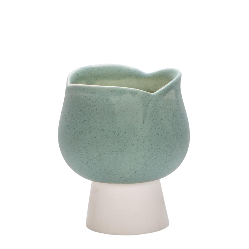 

Романтический подсвечник-тюльпан керамический подсвечник настольное украшение подсвечники чашки офис зелёный