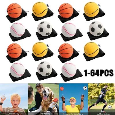 Balle à Main Élastique Sangle de Poignet Balle Élastique en PU Exercice en Plein Air Fitness Balle à Main Balle Élastique Jouet à Corde pour Enfants