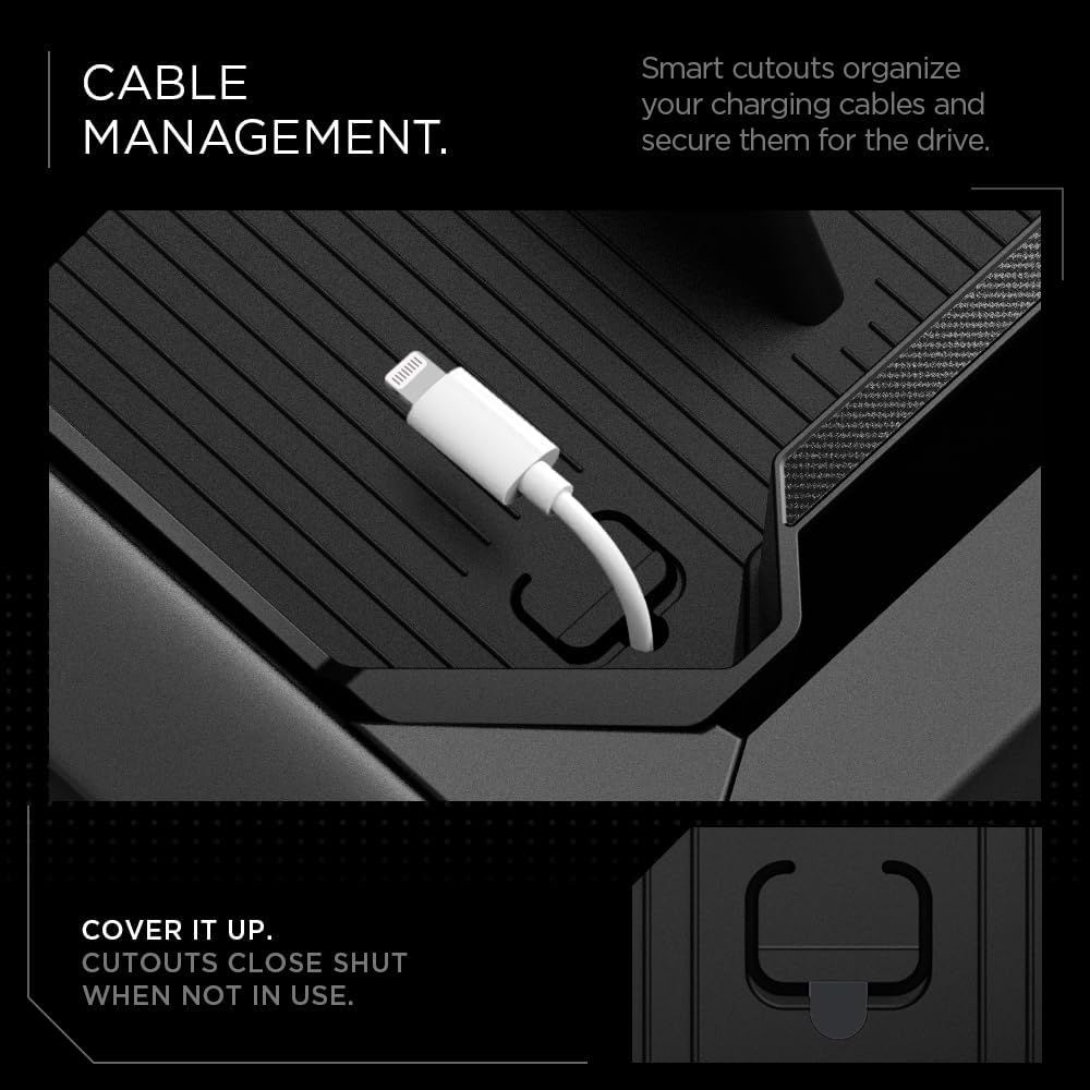 Spigen Center Console Organizer Tray Designed for Tesla Cybertruck Accessories 2026/2025/2024/ (Top) (Carbon Edition)