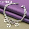 CHSHINE 925 Sterling Silver Five Snake Chain Stars Bracelet For Women Men Fashion Charm High Quality Jewelry