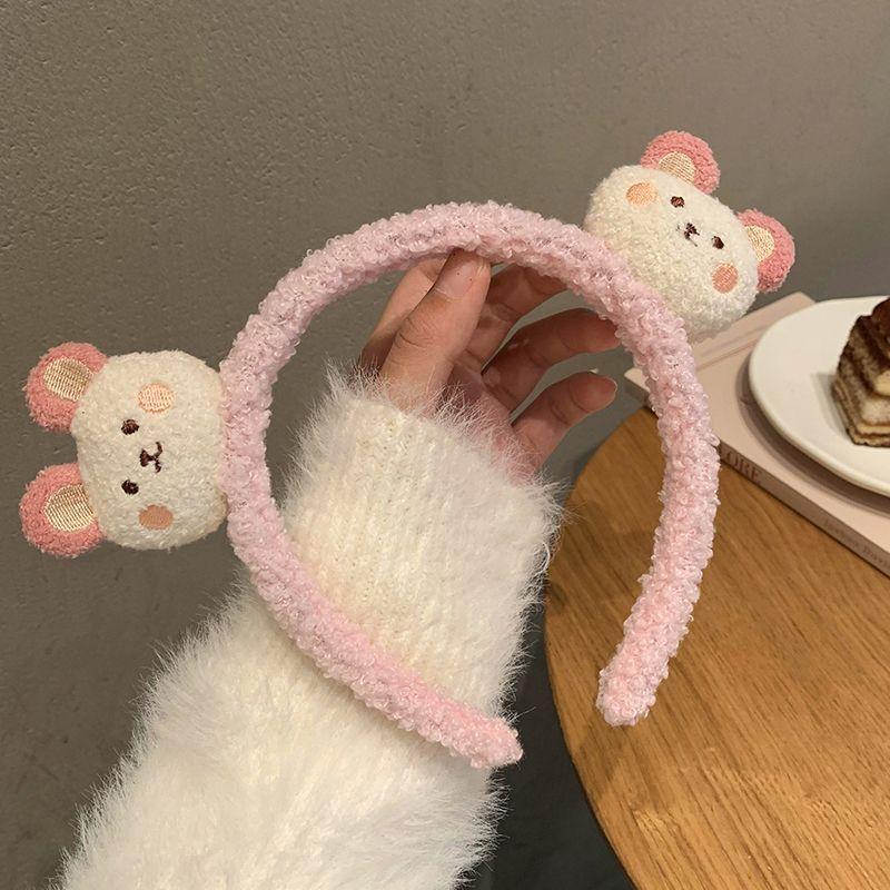 [1pc Adorable Plush Bear] 1pc Soft Adorable Plush Bear Headband | Elastic Hair Accessory with Cartoon Bear Decor | for Women & Girls, Perfect for Skin