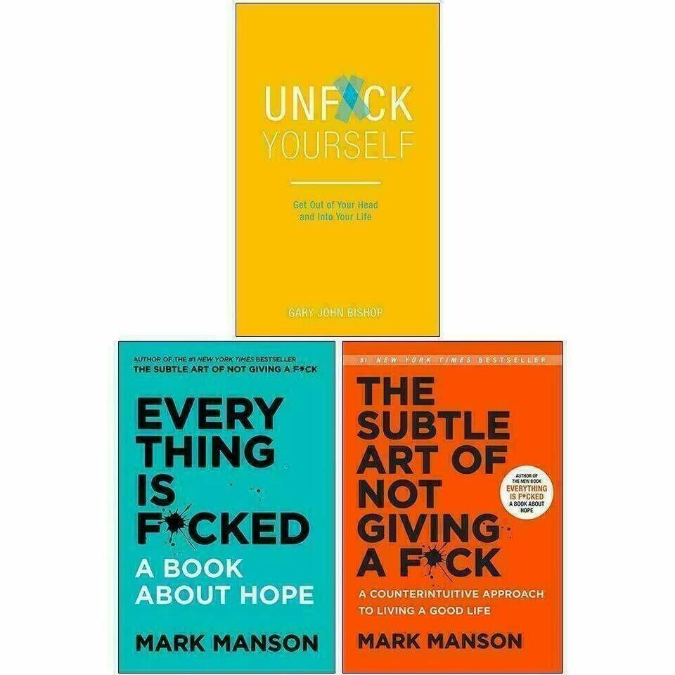 

Everything Is Fcked Subtle Art of Not Giving Fck, Unfck Yourself paperback combo