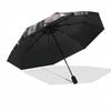 1pc Heart Crown Lady Gaga Automatic Folding Umbrella, Portable Collapsible Design, Casual Outdoor Accessory L1202036